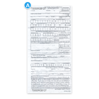 Example of a Hand-Written New York Speeding Ticket Hand-Written Speeding Ticket